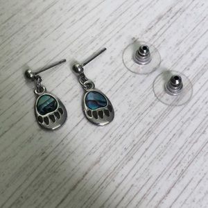 Marbled Bear Footprint Earrings